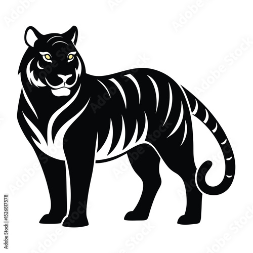 Majestic black tiger silhouette powerful wildcat
