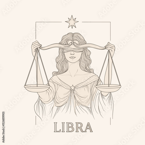 Libra zodiac sign illustration