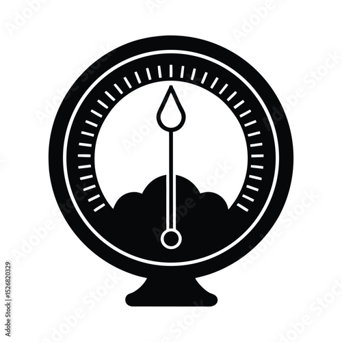 Old Weather Barometer Icon Vector Illustration