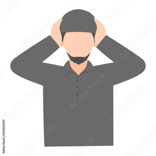 Muslim man gesture illustration
