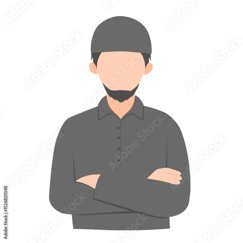 Muslim man gesture illustration