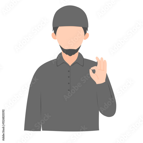 Muslim man gesture illustration
