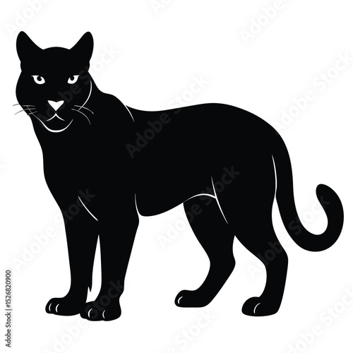 Majestic black panther silhouette standing proud