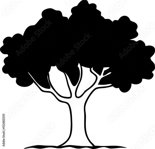 tree silhouette vector on a transparent PNG background