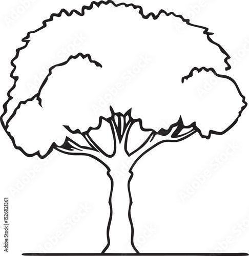 lineart tree vector on a white background .eps