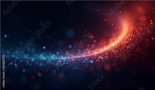 Abstract light and space scene with stars galaxies and glowing cosmic elements