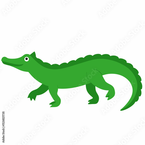vector illustration of a cartoon crocodile