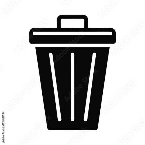 Outdoor Trash Can Icon Vector Illustration