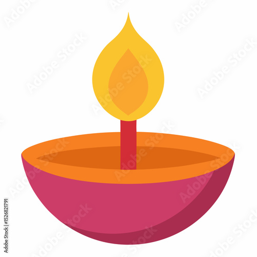 vector illustration of a burning candle