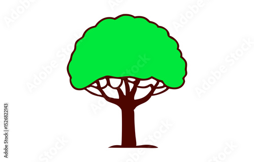 green tree icon  isolated on white or transparent PNG background