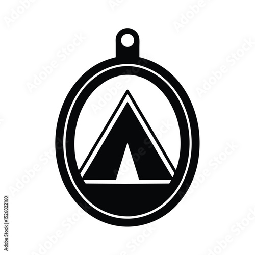 Portable Camp Mirror Icon Vector Illustration