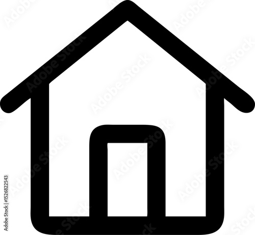 Simple and clean home icon in black color perfect for web design and user interface applications