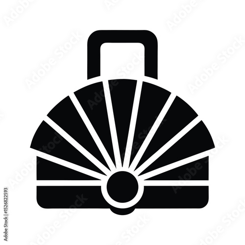 Portable Picnic Fan Icon Vector Illustration