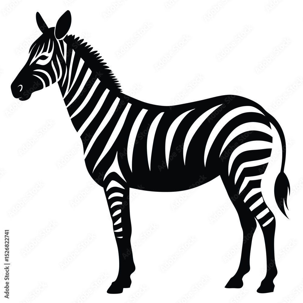 Fototapeta premium Black and white zebra silhouette african animal