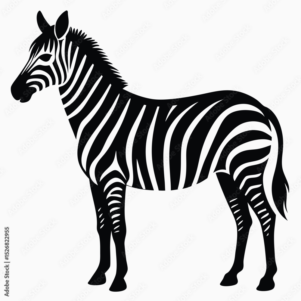 Fototapeta premium Black and white zebra silhouette african animal