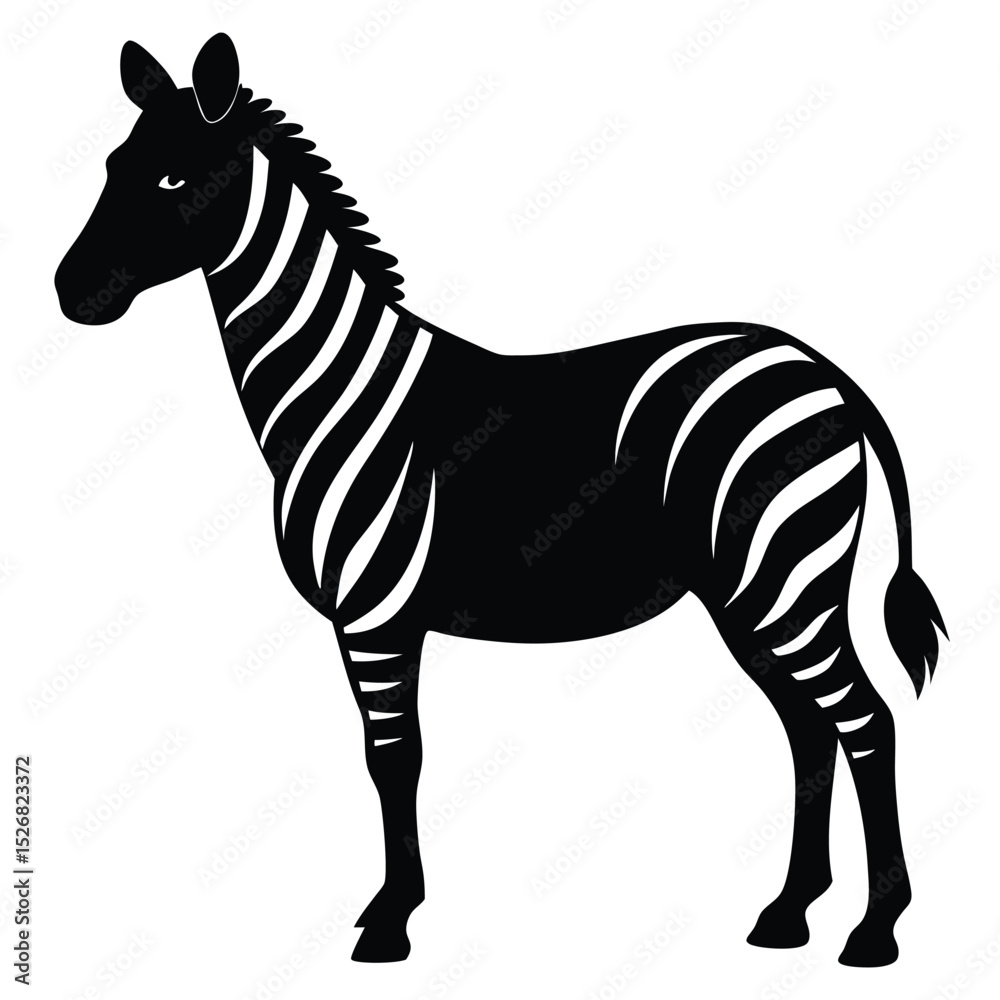 Fototapeta premium Black and white zebra silhouette african animal