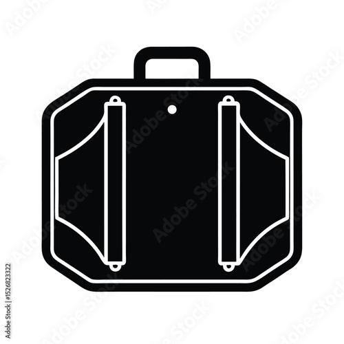 Retro Luggage Sticker Icon Vector Illustration