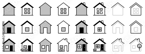 Icons in two tones about home and real estate