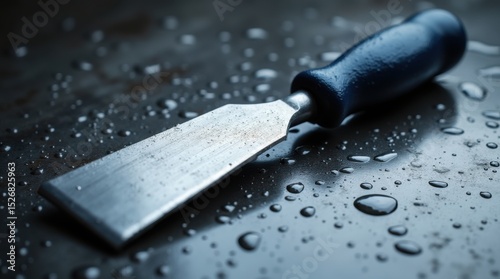 Chisel on Wet Metal Sheet