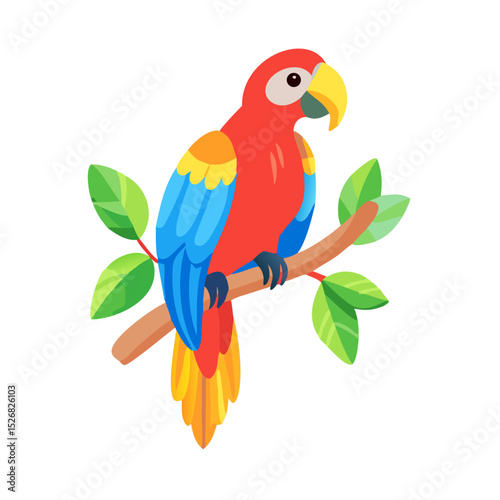colorful parrot on a branch