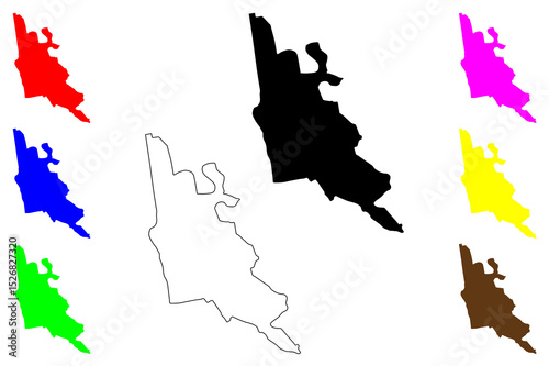 Shahinshahr city (Islamic Republic of Iran, Persia, IRI, Isfahan province) map vector illustration, scribble sketch Shahinshahr map