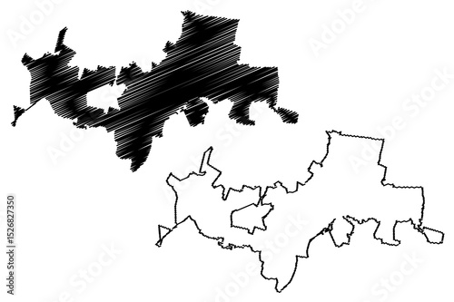 Tlaquepaque City (United Mexican States, Mexico, Free and Sovereign State of Jalisco) map vector illustration, scribble sketch City of San Pedro Tlaquepaque map