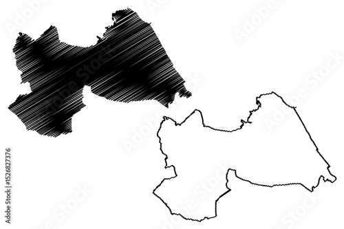 Tuxtla Gutierrez City (United Mexican States, Mexico, Free and Sovereign State of Chiapas) map vector illustration, scribble sketch City of Tuxtla Gutierrez map