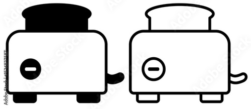 Toaster icon, simple flat force, vector illustration, symbol, design logo template picture, for ui or ux isolated on white for mobile app, editable