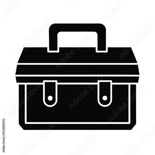 Vintage Tool Chest Icon Vector Illustration