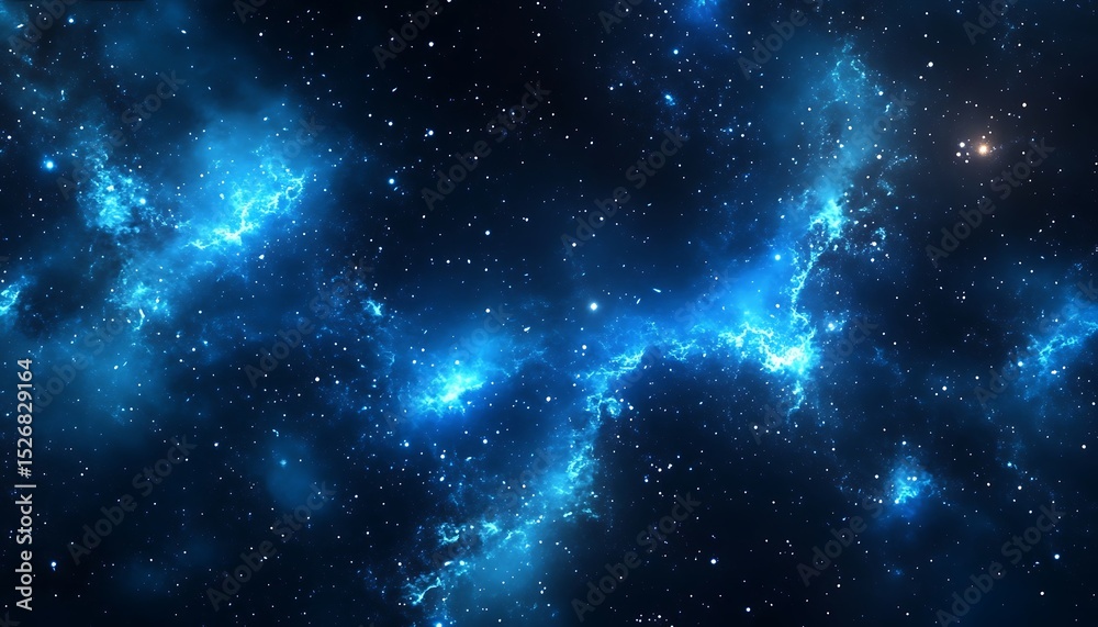 Obraz premium Blue nebula in deep space, abstract background, 3D rendering