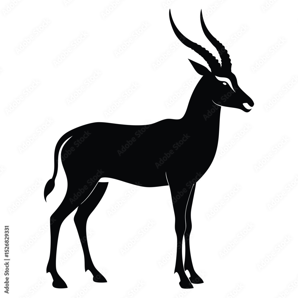 Fototapeta premium Majestic black silhouette of an impala antelope
