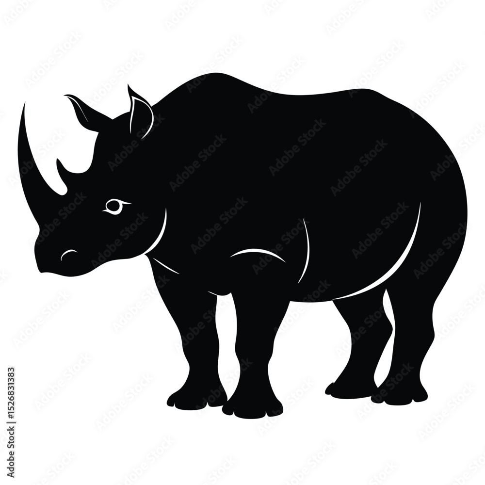 Fototapeta premium Majestic rhino silhouette african wildlife animal