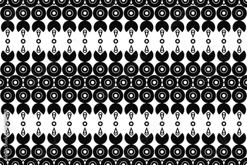 black and white seamless pattern pixel art flower on white background wallpaper oriental seamless pattern.ornament. Ethnic .decor style.  geometric ornament. Vector seamless pattern.  blanket, rug. 
