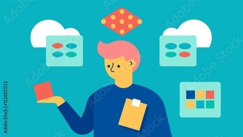 Playing memory games such as match the cards or memorizing a list of items to train the brain and improve recall.. Vector illustration