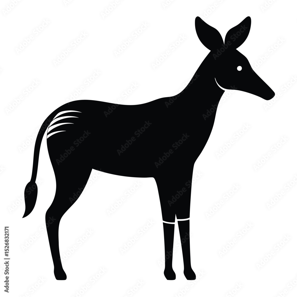 Fototapeta premium Okapi silhouette african wildlife animal icon