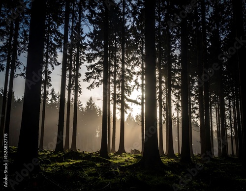 Sunlit forest