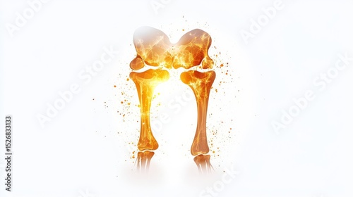 An artistic representation of human bones symbolizing strength and health in a bright, bold design.