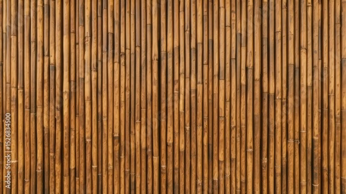 Natural bamboo stalks form a textured backdrop with organic patterns and warm tones, creating a serene ambiance