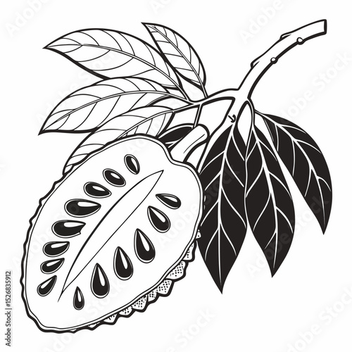 annona with leaves