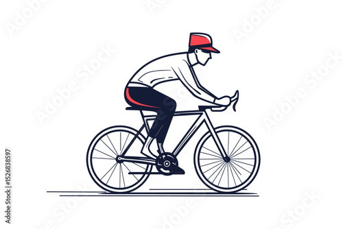 Minimalist Vector Illustration of a Cyclist