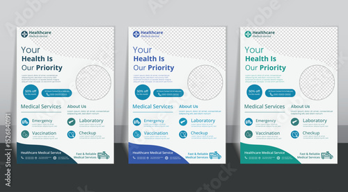A4 Editable Medical Flyer Template – Creative & Modern Healthcare Flyer Design for Hospital, Clinic, or Doctor Services
