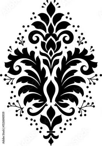  Ornate Damask Flourish vector design