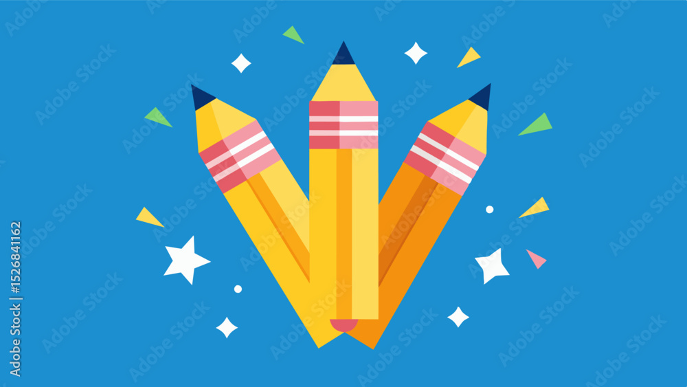 Obraz premium The scent of freshly shard pencils triggers memories of backtoschool shopping and the excitement of a new school year.. Vector illustration
