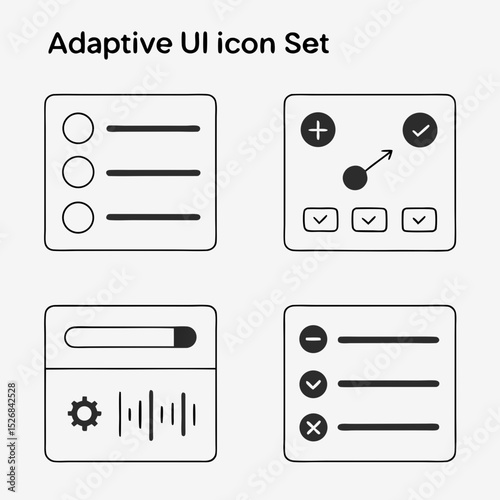Adaptive ui icon set design elements for web and app development