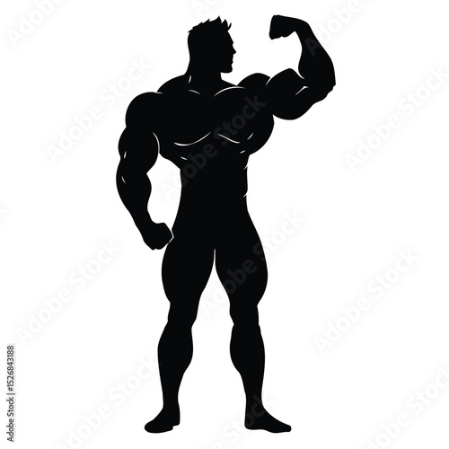 Silhouette of Wrestler Man isolated 