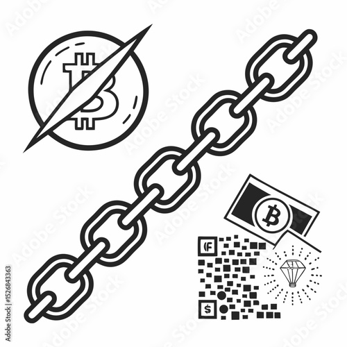 Bitcoin blockchain cryptocurrency digital currency security chain link