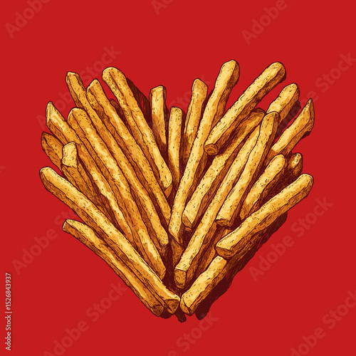 Love and fries graphic design