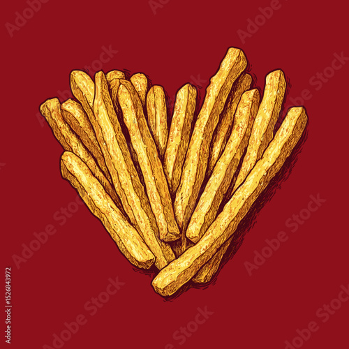 Love and fries graphic design