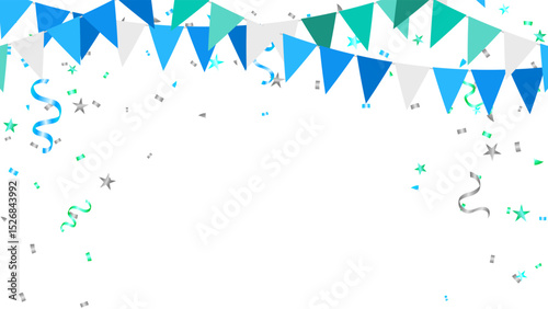 Happy pride month banner with flag and confetti. Gays color concept, LGBTQ pride vector illustration