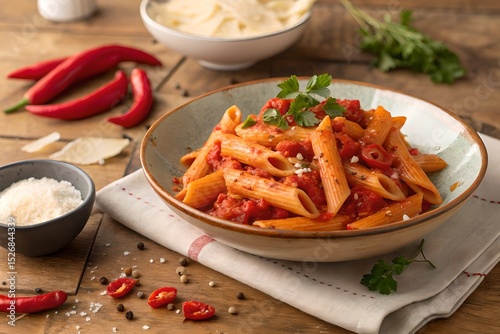 Spicy Penne all’ Arrabbiata Recipe with Garlic and Tomato Sauce